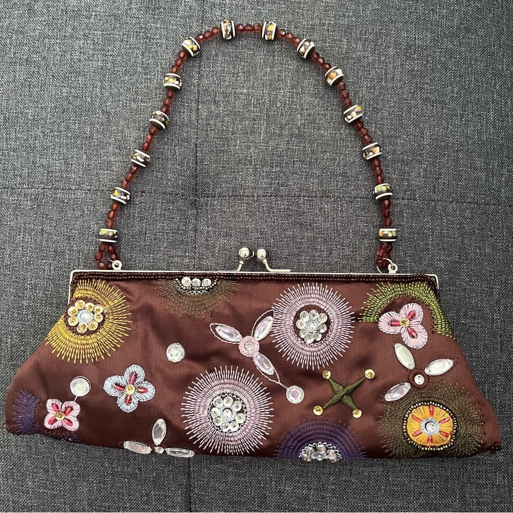 Chateau Vintage Sequin Brown Bag